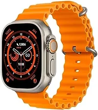 Smart Watch Men Series 8 NFC Body Temperature Monitor Bluetooth Call Calculator Wireless Smartwatch with Dual Strap Orange-thumb1