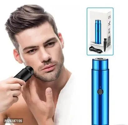 Original Face Mini Hair Remover | Pocket Beard Trimmer | Mini Portable Electric Shaver | Beard Shaver | Beard Trimmer | Face Hair Remover | Mini USB Trimmer | Pain Less Hair Remover ( BLUE )