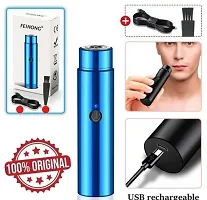 Original Face Mini Hair Remover | Pocket Beard Trimmer | Mini Portable Electric Shaver | Beard Shaver | Beard Trimmer | Face Hair Remover | Mini USB Trimmer | Pain Less Hair Remover ( BLUE )-thumb1