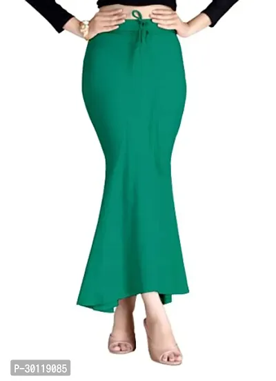 Reliable Green Cotton Blend Solid Stitched Patticoats For Women-thumb0