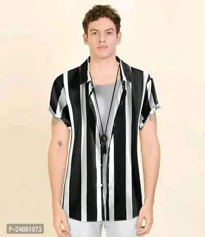 Reliable Multicoloured Cotton Striped Short Sleeves Casual Shirt For Men