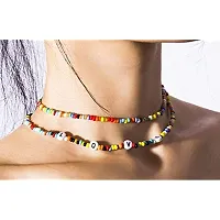 HADIE Handmade Choker Beach Necklace Daisy Rainbow with Word Love Rice Bead Party Necklaces Jewelry Accessories For Women And Girls-thumb1