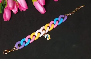 HADIE Bracelet for Girls Kids Jewellery with Unicorn Charm Bracelet Colourful Adjustable-thumb1