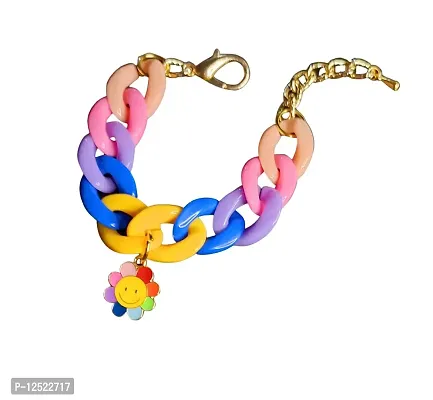 HADIE Bracelet for Girls Kids Jewellery with Flower Charm Bracelet Colourful Adjustable