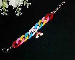 HADIE Bracelet for Girls Kids Jewellery with Rainbow Charm Bracelet Colourful Adjustable-thumb1