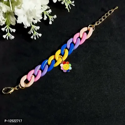 HADIE Bracelet for Girls Kids Jewellery with Flower Charm Bracelet Colourful Adjustable-thumb2