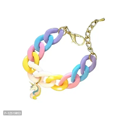 HADIE Bracelet for Girls Kids Jewellery with Unicorn Charm Bracelet Colourful Adjustable-thumb0