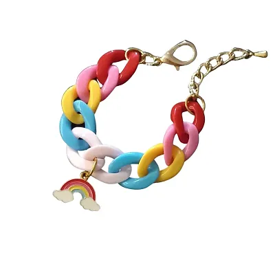 HADIE Bracelet for Girls Kids Jewellery with Rainbow Charm Bracelet Colourful Adjustable