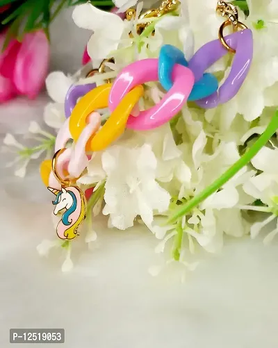 HADIE Bracelet for Girls Kids Jewellery with Unicorn Charm Bracelet Colourful Adjustable-thumb3