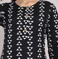 SAYANG Women's 100% Rayon Printed Straight Kurti with Pant (3/4 Sleeves) (XX-Large, Black)-thumb3