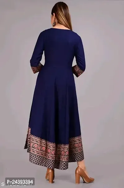 Sayang Women's Premium Rayon Gown Rayon Flat Gown For Women (Medium, Black)-thumb5