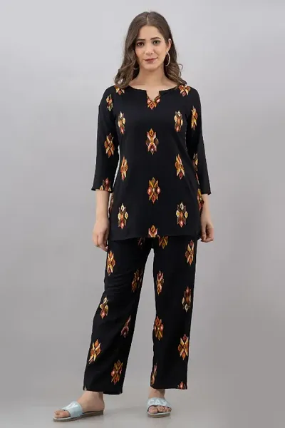 SAYANG REYON DISCHARGE PRINT NIGHT SUITS FOR WOMEN