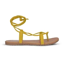SKOLL Woman Synthetic Formal FLAT SANDALS FOR PARTIES (YELOW, numeric_5)-thumb3