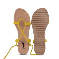 SKOLL Woman Synthetic Formal FLAT SANDALS FOR PARTIES (YELOW, numeric_5)-thumb2