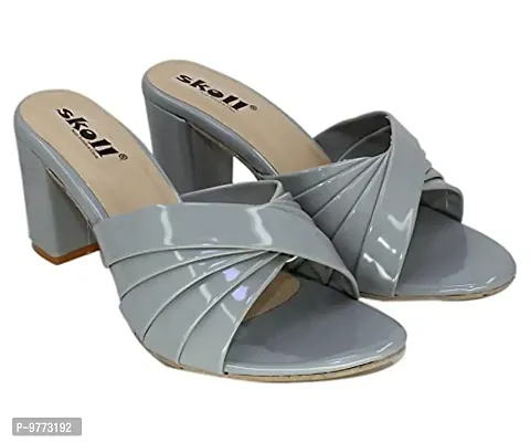 Grey mules heels hot sale