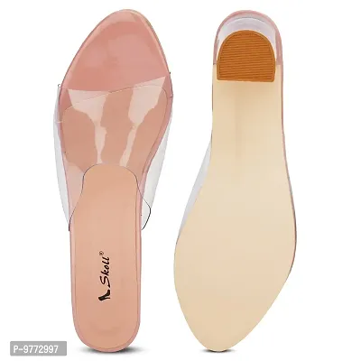 SKOLL Women Pink Transparent Block Heel Sleeper 37-thumb4