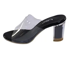 SKOLL Women Black Transparent Block Heel Sleeper 40-thumb4