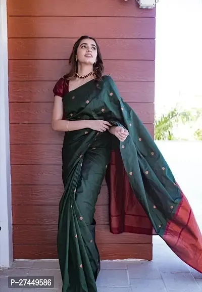 Designer Green Art Silk Saree With Blouse Piece For Women-thumb0