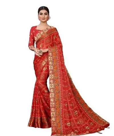 Designer Art Silk Saree With Blouse Piece For Women