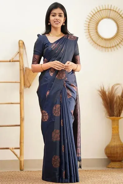 Beautiful Art Silk Saree With Blouse Piece For Women