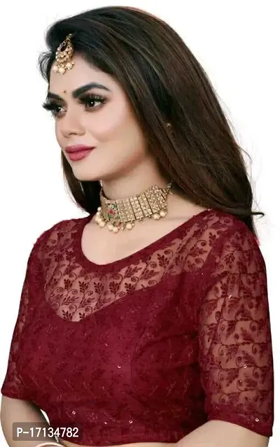 Stylish Fancy Designer Net Stitched Blouses For Women-thumb4