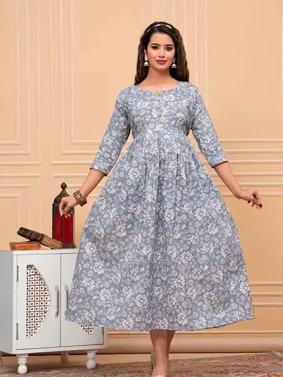 Stylish Cotton Printed Anarkali Kurta