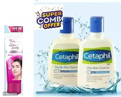 Cetaphil cleanser 125ml pack of 2,Face cream 25g-thumb0