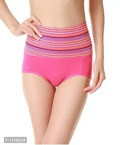 V2 FASHION Women's Multicolored - Panties - Cotton High Waist Tummy Control Panty-Pack of 2 (Free Size Up to 34 Waist) (Skin-Pink)-thumb3