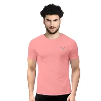 V2 FASHION Men's Round Neck Half Sleeves Regular Dry Fit Gym Sports T-Shirt (Pack of 2) Pink-red-thumb1