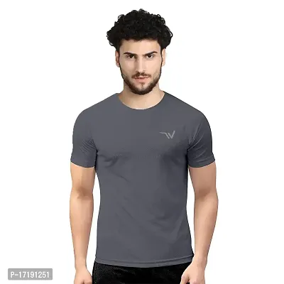 V2 FASHION Men's Round Neck Half Sleeves Regular Dry Fit Gym Sports T-Shirt {Pack of 2}-thumb3