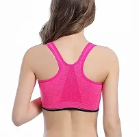 V2 FASHION Front Zip Sport Bra { Free Size 30 to 34 } (Pink, Free)-thumb1