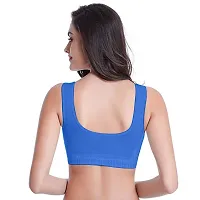 V2 FASHION Women's Nylon, Cotton Non Padded Wire Free Sports, Seamless Air Bra (vsport_Black, Pink, Blue_Free Size)-thumb2