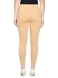 V2 FASHION Cotton Solid Stretchable Leggings for Women (Free Size 30-38) (Free, Skin)-thumb2