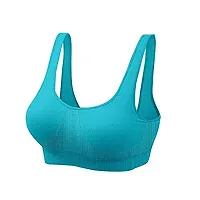 V2 FASHION Women's Nylon, Cotton Non Padded Wire Free Sports, Seamless Bra (vsport_Black, Pink, Rama_Free Size)-thumb2