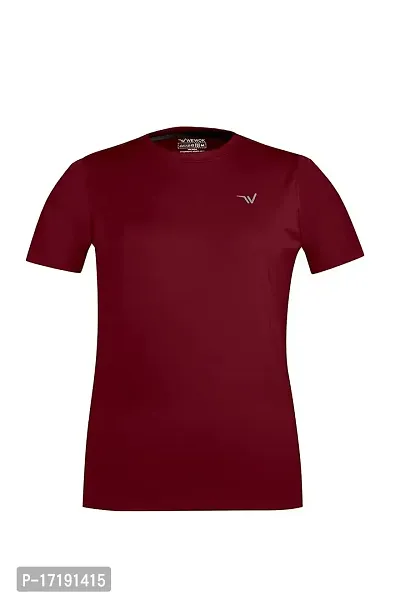 V2 FASHION Men's Round Neck Half Sleeves Regular Dry Fit Gym Sports T-Shirt {Pack of 2} Maroon-Pink-thumb5