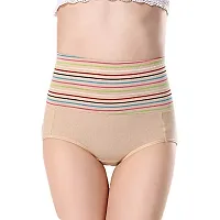 V2 FASHION Women's Multicolor Cotton High Waist Tummy Control Panty-Pack of 3 (Free Size Upto 34 Waist)-thumb3