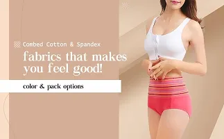 V2 FASHION Women's Multicolor Cotton High Waist Tummy Control Panty-Pack of 3 (Free Size Upto 34 Waist)-thumb1