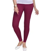 V2 FASHION Cotton Solid Stretchable Leggings for Women (Free Size 30-38) (Free, Purple)-thumb1