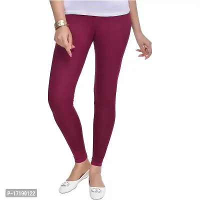V2 FASHION Cotton Solid Stretchable Leggings for Women (Free Size 30-38) (Free, Purple)-thumb2