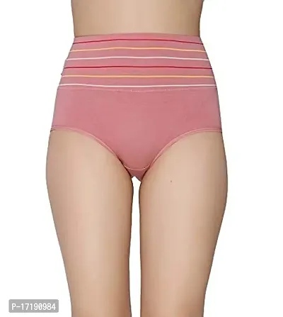 V2 FASHION Women's Multicolor Cotton High Waist Tummy Control Panty-Pack of 3 (Free Size Upto 34 Waist)-thumb2