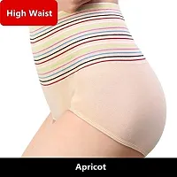 V2 FASHION Women's Multicolored - Panties - Cotton High Waist Tummy Control Panty-Pack of 2 (Free Size Up to 34 Waist) (Skin-Red)-thumb4