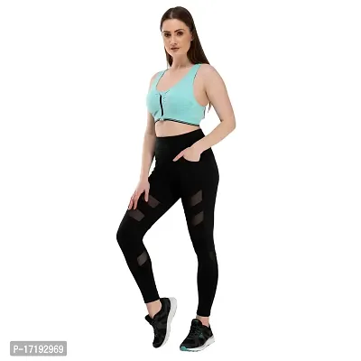 V2 FASHION Front Zip Sport Bra { Free Size 30 to 34 } (Sky, Free)-thumb5