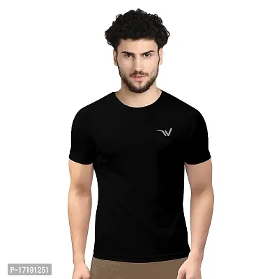 V2 FASHION Men's Round Neck Half Sleeves Regular Dry Fit Gym Sports T-Shirt {Pack of 2}-thumb2