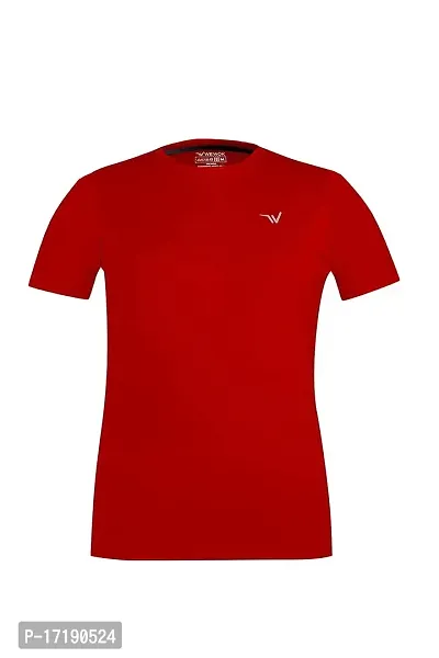 V2 FASHION Men's Round Neck Half Sleeves Regular Dry Fit Gym Sports T-Shirt (Pack of 2) Pink-red-thumb4