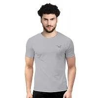 V2 FASHION Men's Round Neck Half Sleeves Regular Dry Fit Gym Sports T-Shirt (Pack of 2) Black-Grey-thumb1