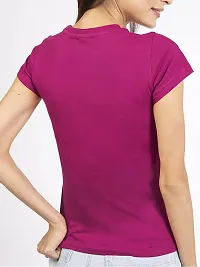 V2 FASHION Women  Girls Half Sleeve-Round Neck Cotton Lycra T-Shirt Branded Comfort-thumb1