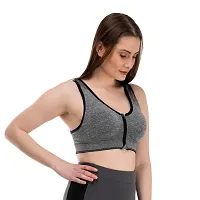 V2 FASHION Front Zip Sport Bra { Free Size 30 to 34 } (Black, Free)-thumb3