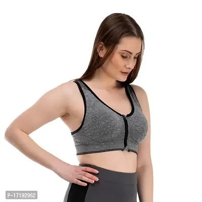 V2 FASHION Front Zip Sport Bra { Free Size 30 to 34 } (Black, Free)-thumb4