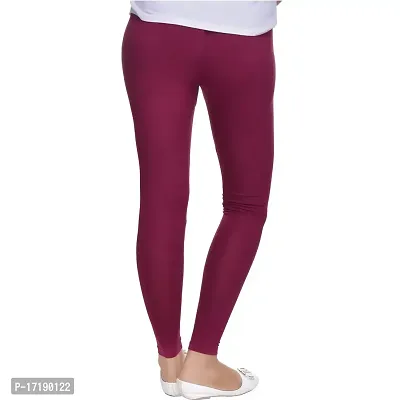 V2 FASHION Cotton Solid Stretchable Leggings for Women (Free Size 30-38) (Free, Purple)-thumb3