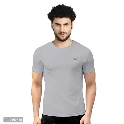 V2 FASHION Men's Round Neck Half Sleeves Regular Dry Fit Gym Sports T-Shirt {Pack of 2}-thumb3